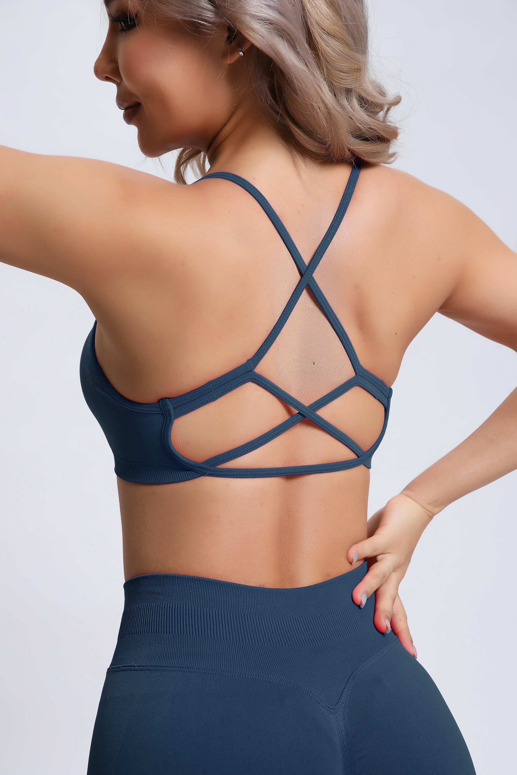Joy | Crossback Sports Bra – Dark blue