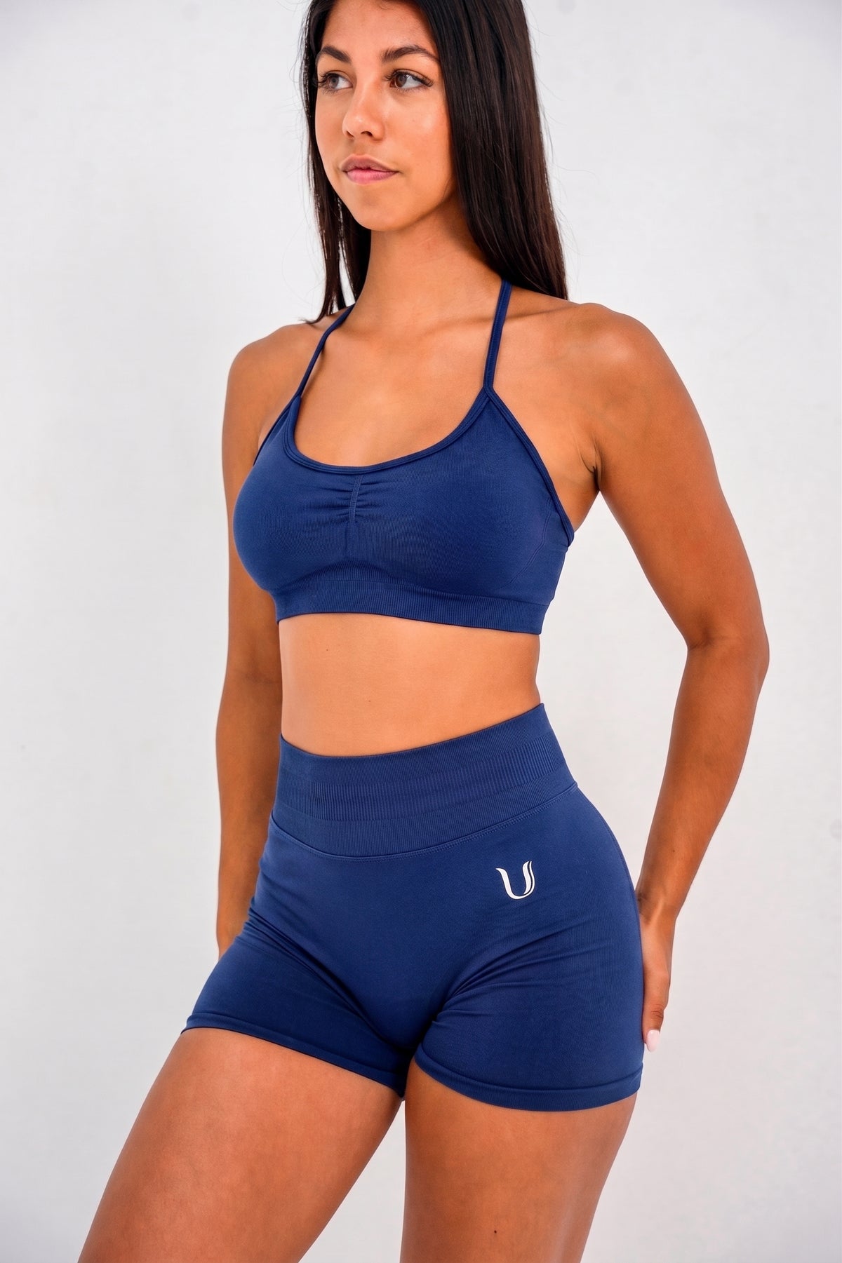 Luna | Premium Seamless Scrunch Short - Dark Blue
