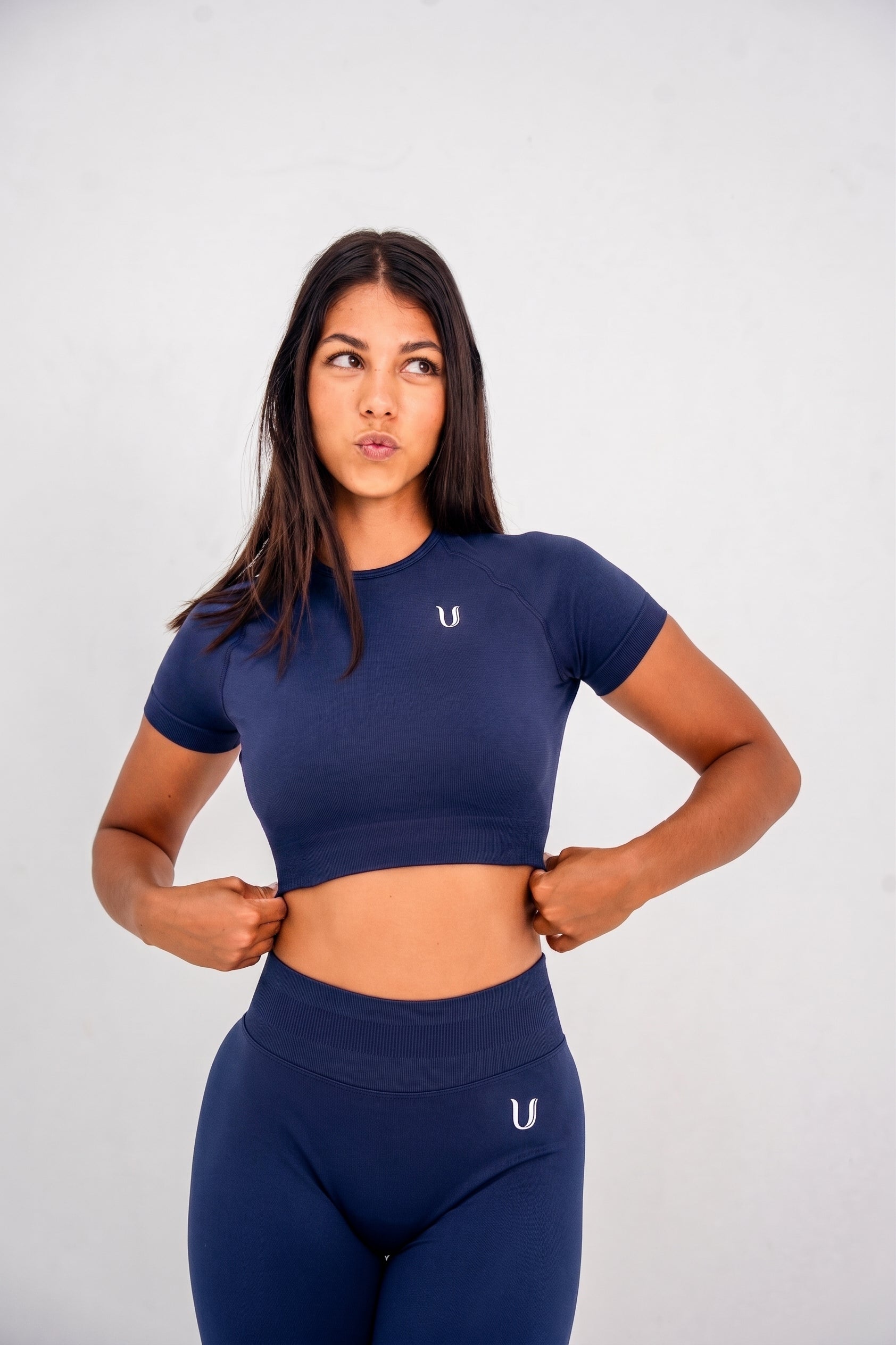 Luna | Premium Seamless Crop Top - Donker blauw
