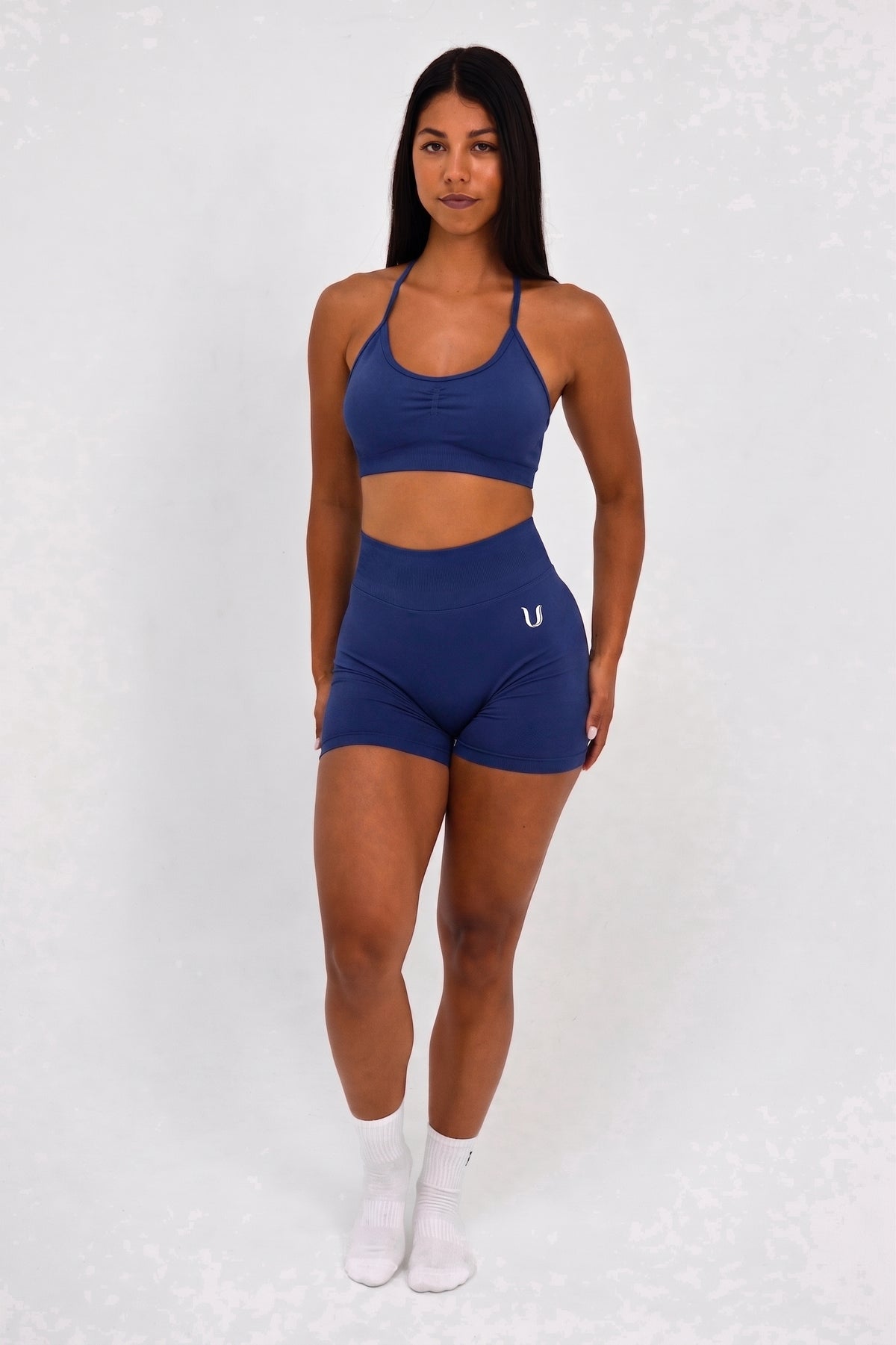 Luna | Premium Seamless Scrunch Short - Dark Blue