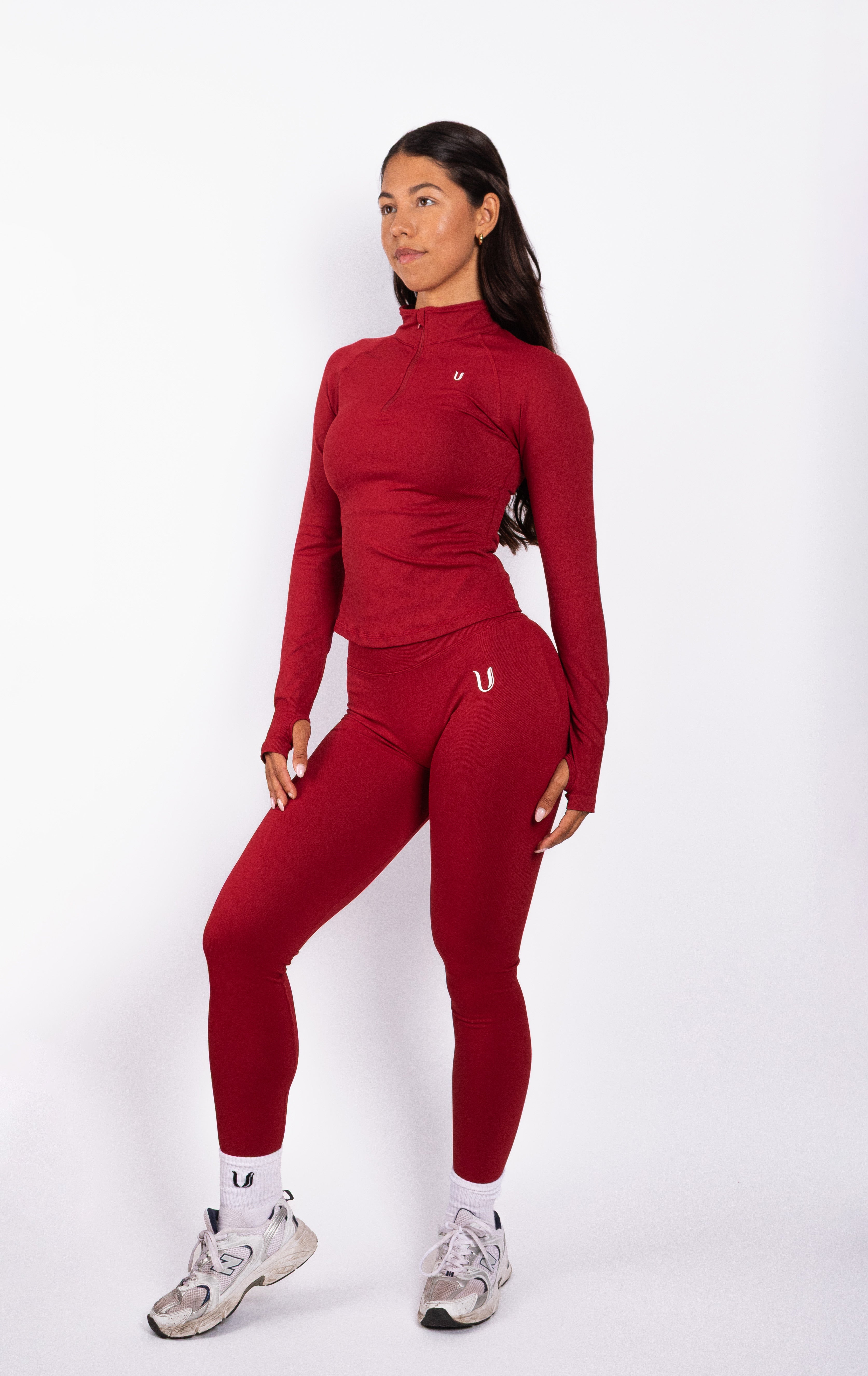 Beau | Half Zip Long Sleeve Top Red
