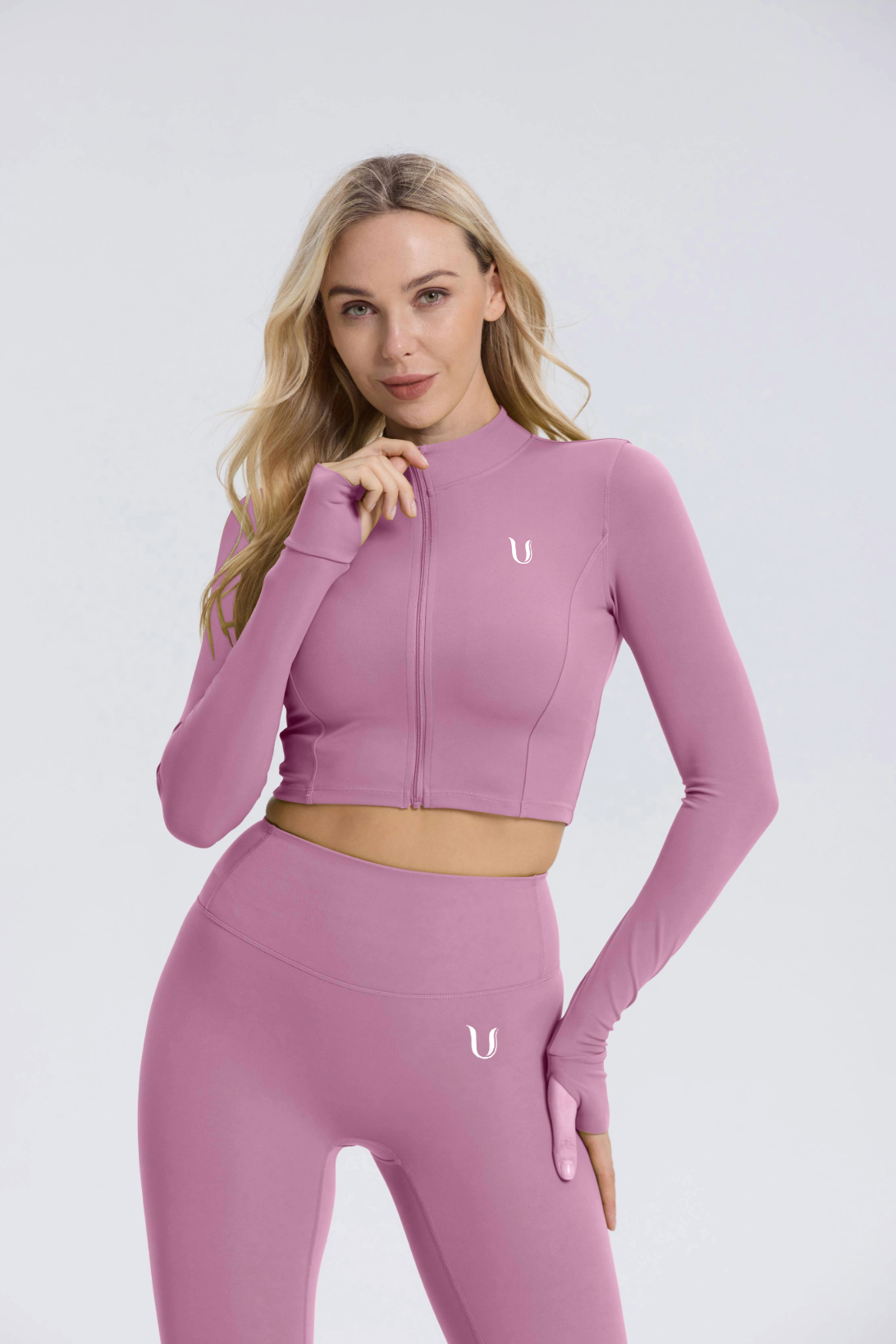 Hailey Set | Long Arm Top Legging - LightPurple