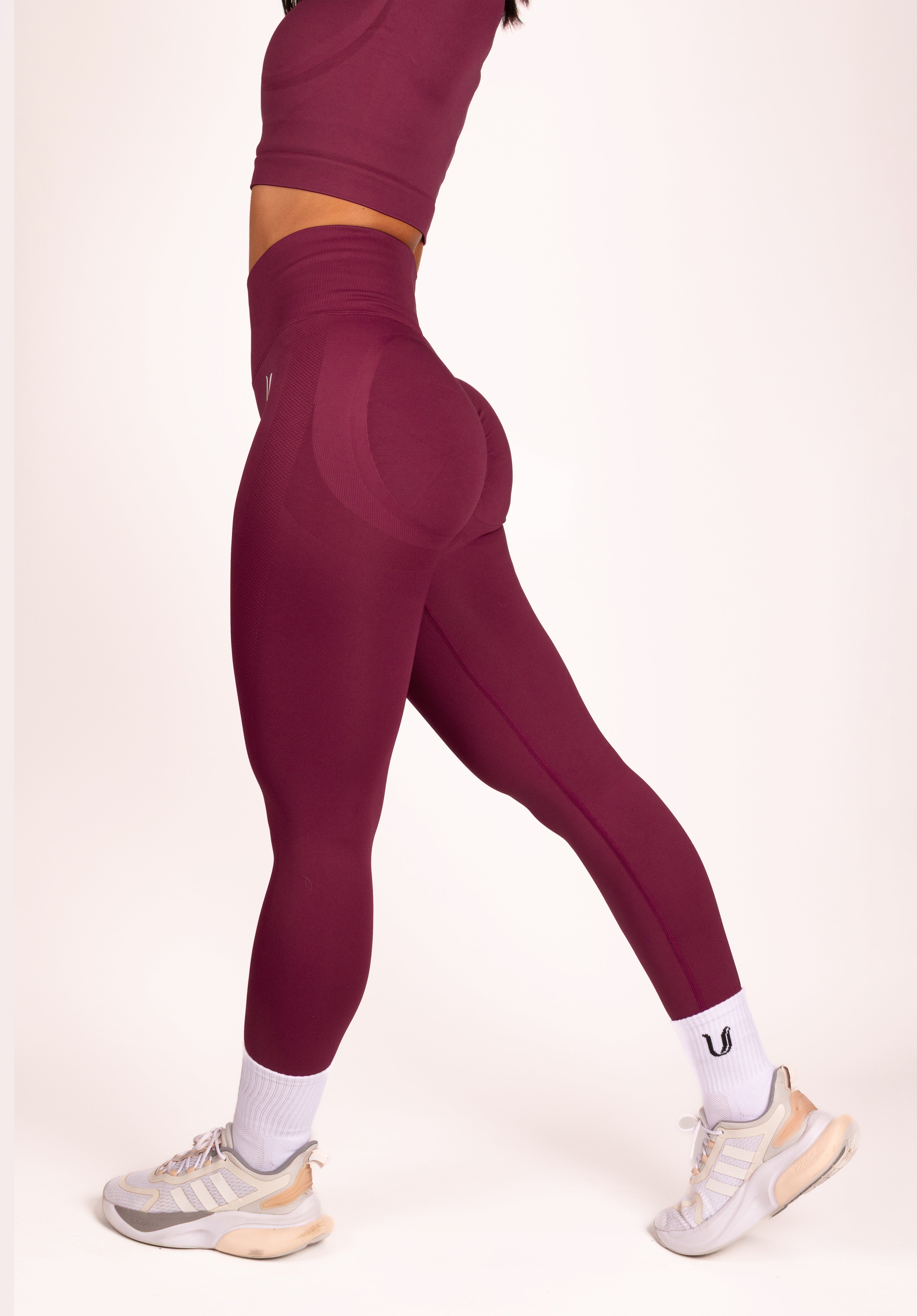 Leonie | Premium Scrunch Legging - WineRed