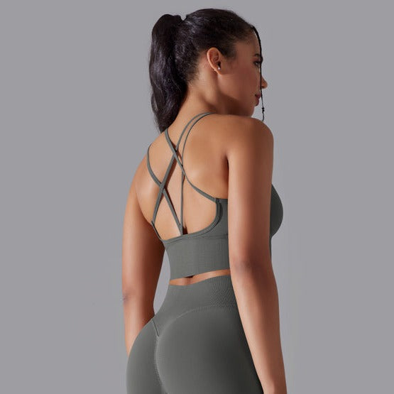 Daisy | Strap Sports Bra - DarkGrey