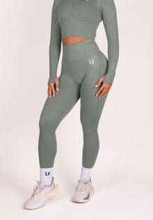 Leonie Premium Scrunch Legging Grijs - Dames fitness kleding zijkant