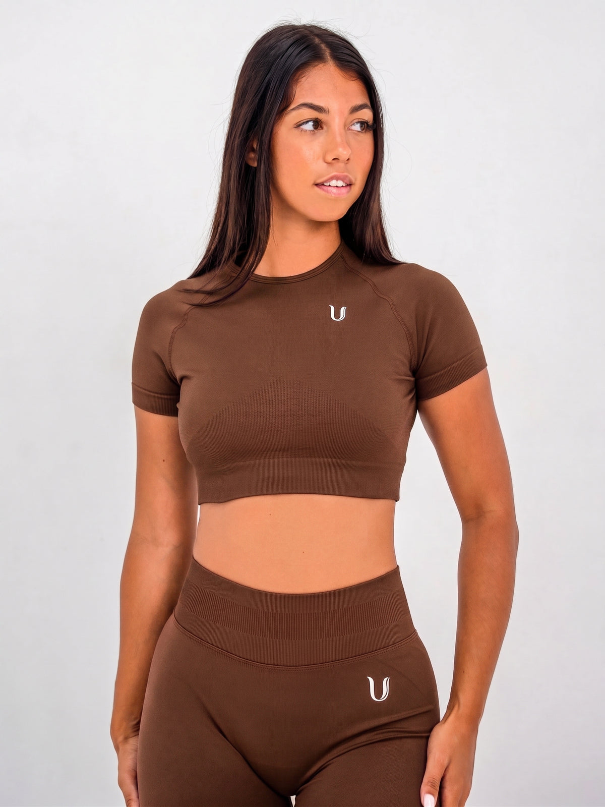 Luna | Premium Seamless Crop Top - Brown