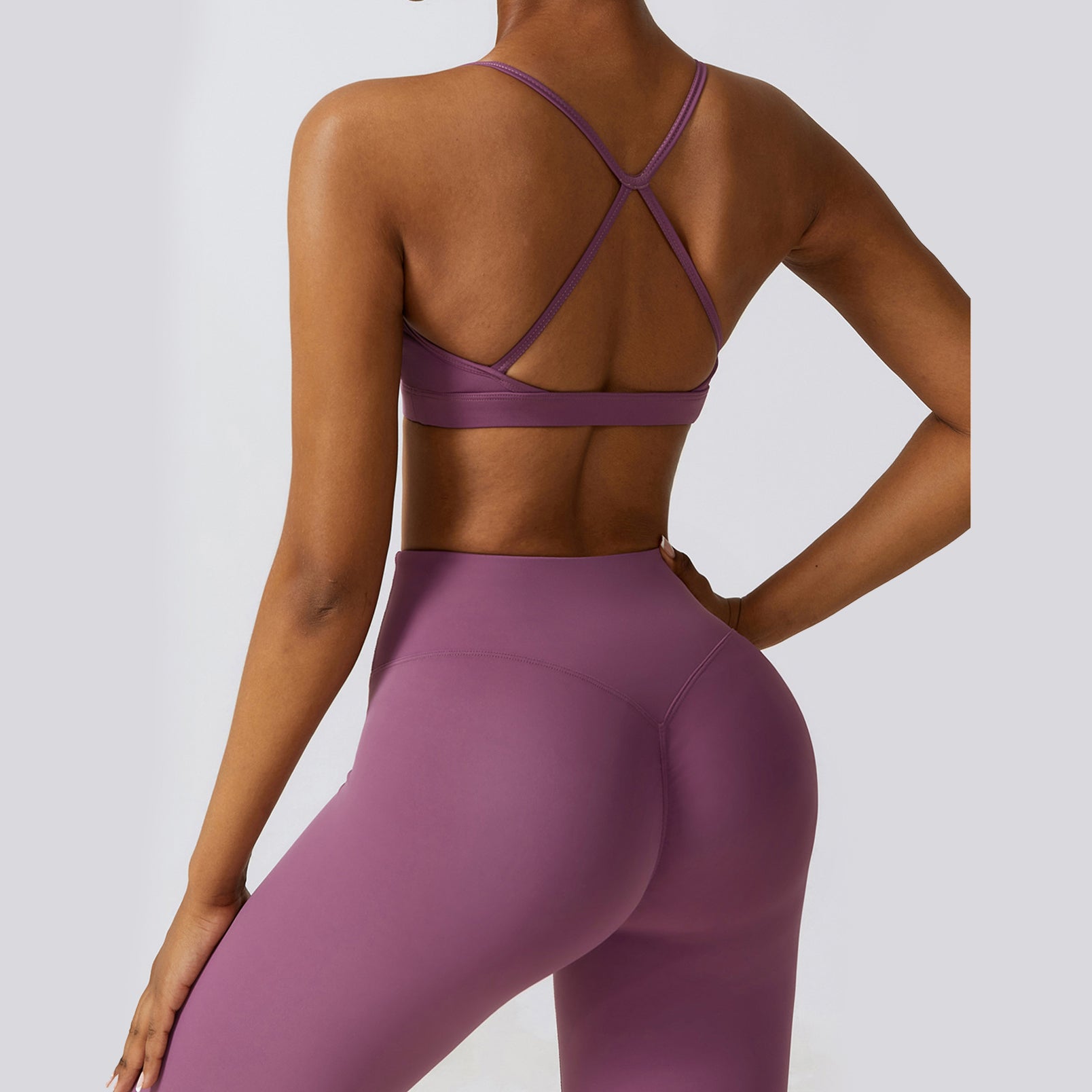  Hailey Set | Seamless Top Legging - LightPurple