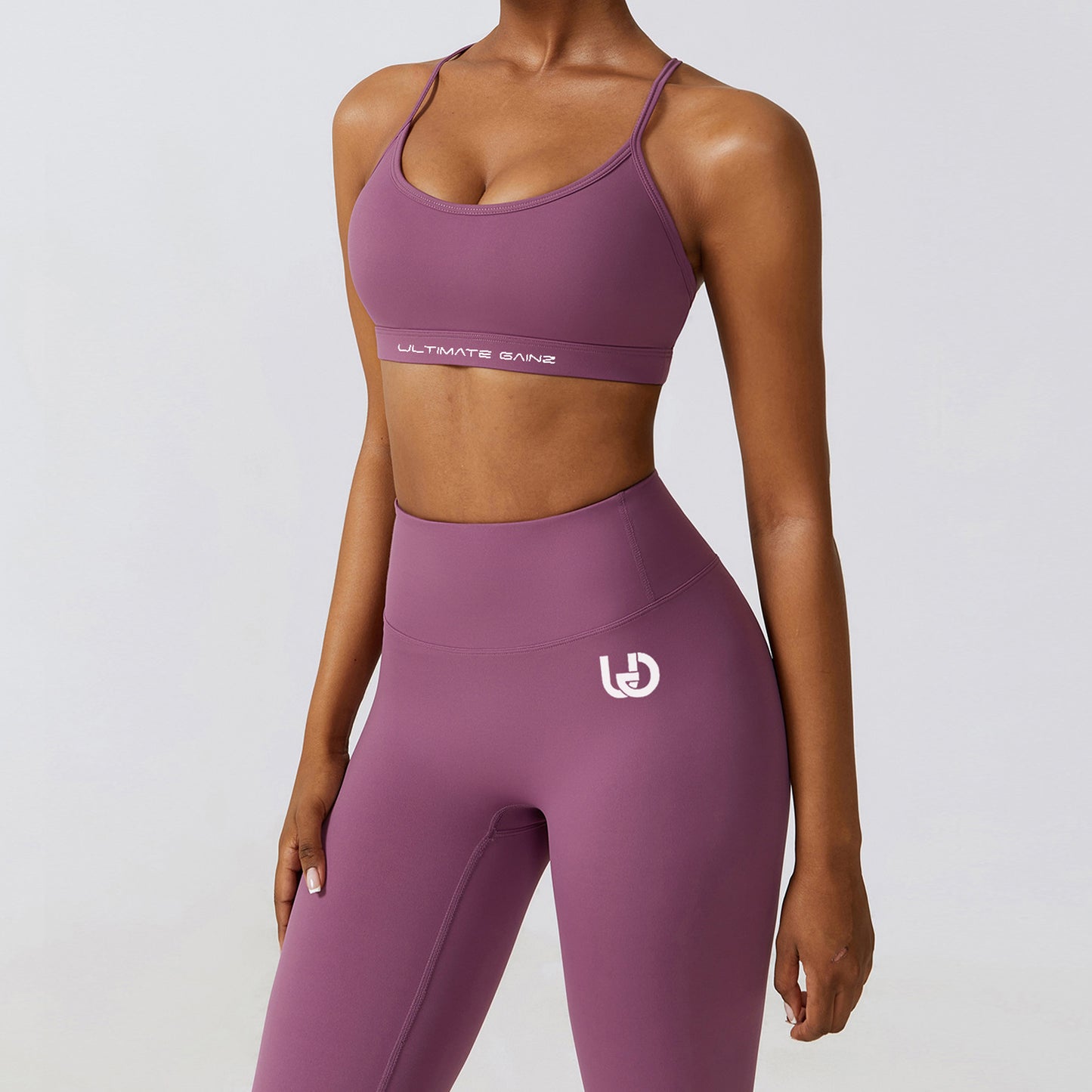  Hailey Set | Seamless Top Legging - LightPurple