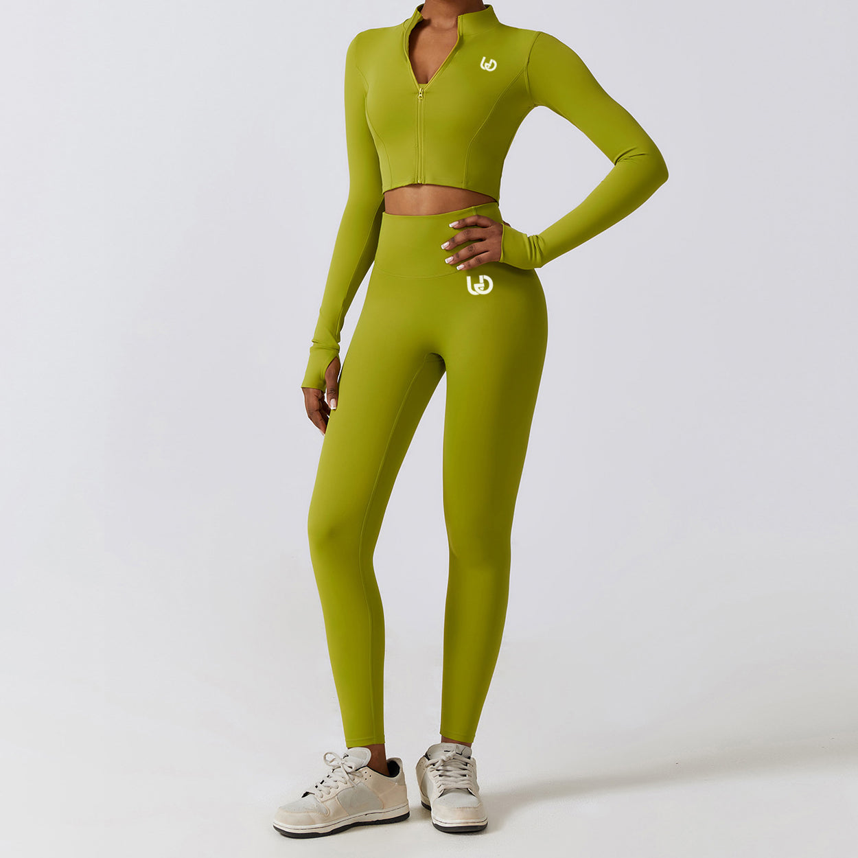 Hailey Set | Long Arm Top Legging - Matcha