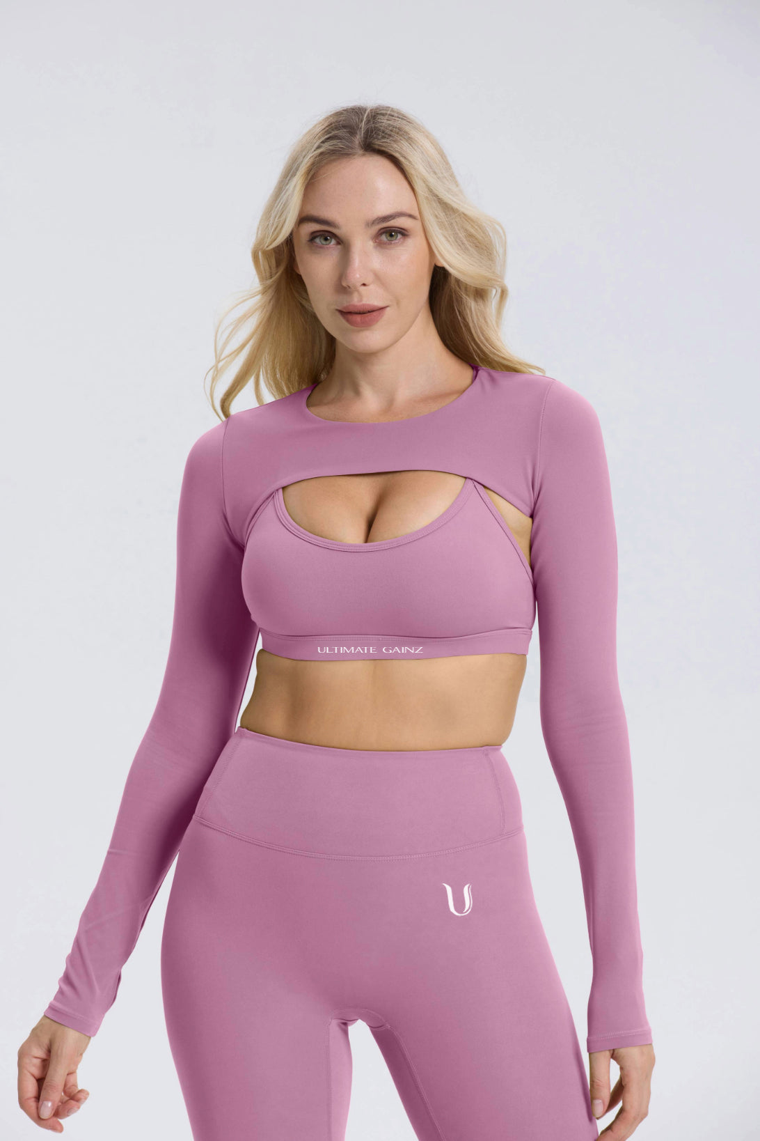 Hailey | Long Sleeve Crop Top - LightPurple